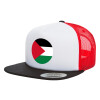 Adult Foam Flat Snapback with Mesh Black-White-Red (POLYESTER, ADULT, UNISEX, ONE SIZE)