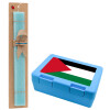 Easter Set, children's snack container BLUE & Easter aromatic flat candle (30cm) (TURQUOISE)