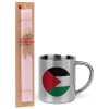 Easter Set, metallic thermal cup (300ml) & aromatic flat Easter candle (30cm) (PINK)