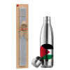 Easter Set, metallic stainless thermos flask (500ml) & scented flat Easter candle (30cm) (GRAY)