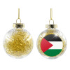 Transparent Christmas tree ball ornament with gold filling 8cm