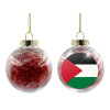 Transparent Christmas tree ball ornament with red filling 8cm