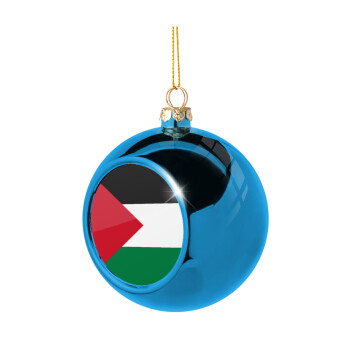 Palestine Flag, Blue Christmas tree ball ornament 8cm