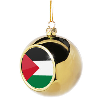 Palestine Flag, Golden Christmas tree ball ornament 8cm