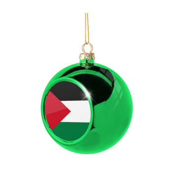 Palestine Flag, Green Christmas tree ornament ball 8cm