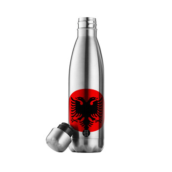 Albanian Flag, Inox (Stainless steel) double-walled metal mug, 500ml