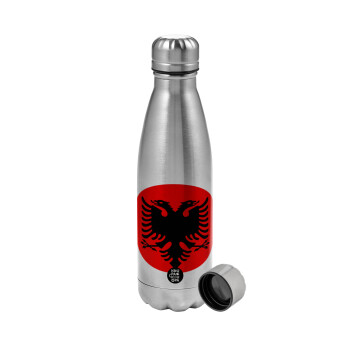 Albanian Flag, Metallic water bottle, stainless steel, 750ml