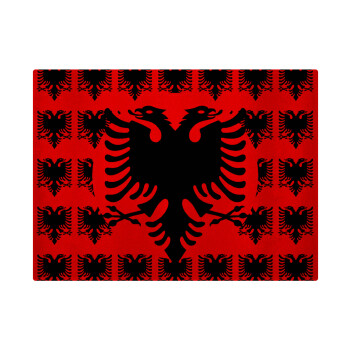 Albanian Flag, Επιφάνεια κοπής γυάλινη (38x28cm)