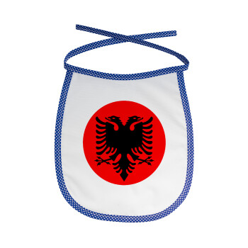 Albanian Flag, Σαλιάρα μωρού αλέκιαστη με κορδόνι Μπλε