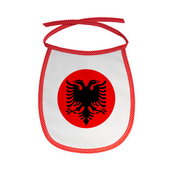 Albanian Flag, Σαλιάρα μωρού αλέκιαστη με κορδόνι Κόκκινη