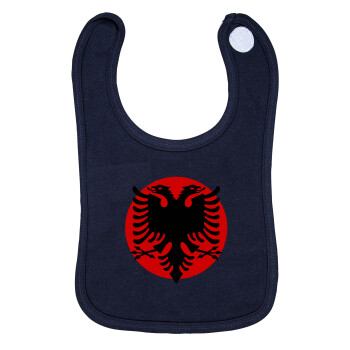 Albanian Flag, Σαλιάρα με Σκρατς 100% Organic Cotton Μπλε (0-18 months)