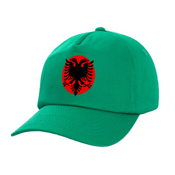 Albanian Flag, Adult Baseball Cap, 100% Cotton, Green (COTTON, ADULT, UNISEX, ONE SIZE)