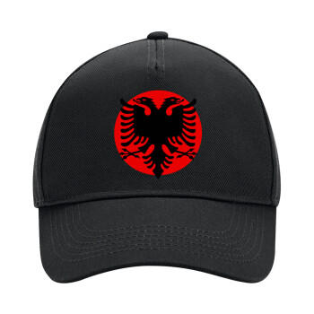 Albanian Flag, Adult Ultimate Hat BLACK, (100% COTTON DRILL, ADULT, UNISEX, ONE SIZE)