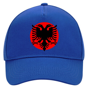 Albanian Flag, Ultimate Adult Hat BLUE, (100% COTTON DRILL, ADULT, UNISEX, ONE SIZE)