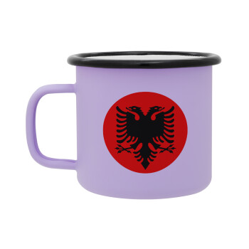 Albanian Flag, Κούπα Μεταλλική εμαγιέ ΜΑΤ Light Pastel Purple 360ml