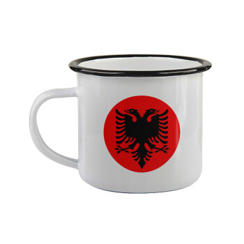 Albanian Flag, Κούπα εμαγιέ με μαύρο χείλος 360ml