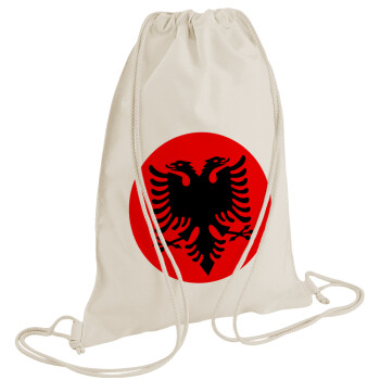 Albanian Flag, Backpack bag GYMBAG natural (28x40cm)