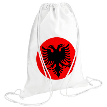 Albanian Flag, Backpack pouch GYMBAG white (28x40cm)