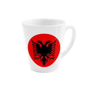 Σημαία Αλβανίας, Κούπα κωνική Latte Λευκή, κεραμική, 300ml