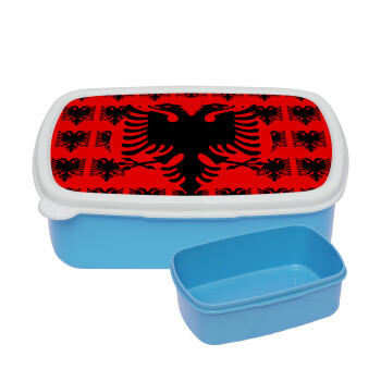 Albanian Flag, ΜΠΛΕ παιδικό δοχείο φαγητού (lunchbox) πλαστικό (BPA-FREE) Lunch Βox M18 x Π13 x Υ6cm