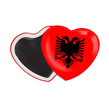 Albanian Flag, Μαγνητάκι καρδιά (57x52mm)