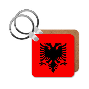 Σημαία Αλβανίας, Μπρελόκ Ξύλινο τετράγωνο MDF