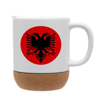 Albanian Flag, Ceramic coffee mug Cork (MAT), 330ml (1pcs)