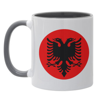 Albanian Flag, Mug colored grey, ceramic, 330ml