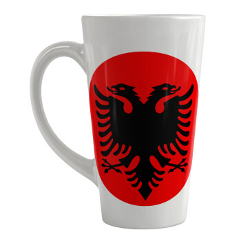 Albanian Flag, Κούπα κωνική Latte Μεγάλη, κεραμική, 450ml