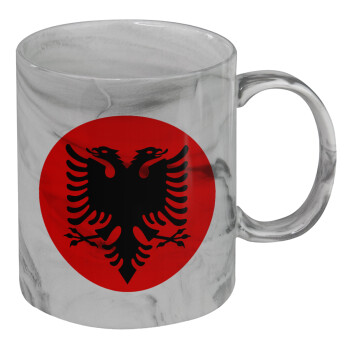 Albanian Flag, Mug ceramic marble style, 330ml