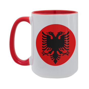 Σημαία Αλβανίας, Κούπα Mega 15oz, κεραμική Κόκκινη, 450ml