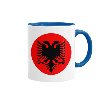 Albanian Flag, Mug colored blue, ceramic, 330ml