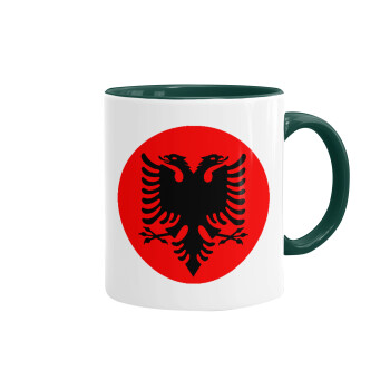 Albanian Flag, Mug colored green, ceramic, 330ml