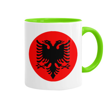 Albanian Flag, Mug colored light green, ceramic, 330ml