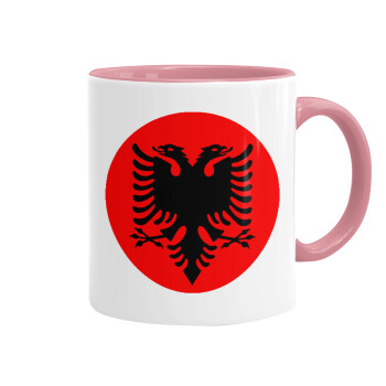 Albanian Flag, Mug colored pink, ceramic, 330ml