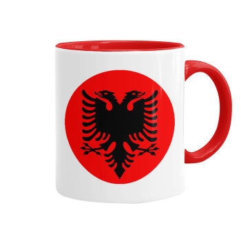 Albanian Flag, Mug colored red, ceramic, 330ml