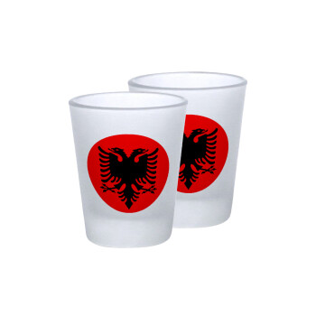 Albanian Flag, Σφηνοπότηρα γυάλινα 45ml του πάγου (2 τεμάχια)