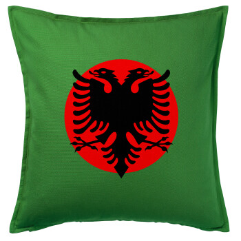 Albanian Flag, Sofa cushion Green 50x50cm includes filling