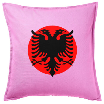 Albanian Flag, Sofa cushion Pink 50x50cm includes filling