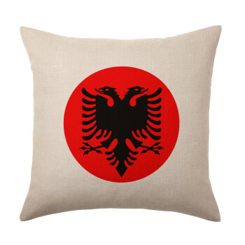 Albanian Flag, Μαξιλάρι καναπέ ΛΙΝΟ 40x40cm περιέχεται το  γέμισμα