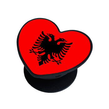 Albanian Flag, Phone Holders Stand  καρδιά Μαύρο Βάση Στήριξης Κινητού στο Χέρι