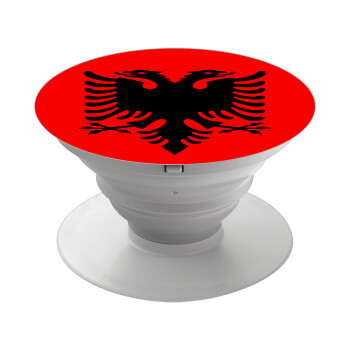 Albanian Flag, Phone Holders Stand  White Hand-held Mobile Phone Holder