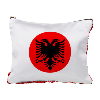 Albanian Flag, Red sequin cosmetic bag