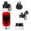 Metal water bottle with safety cap, aluminum 850ml