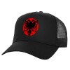 Structured Trucker Adult Hat, with Mesh, Black (100% COTTON, ADULT, UNISEX, ONE SIZE)