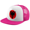 Adult Soft Trucker Hat with Pink/White Mesh (POLYESTER, ADULT, UNISEX, ONE SIZE)