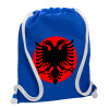 Backpack pouch GYMBAG Blue, with pocket (40x48cm) & thick cords