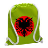 Τσάντα πλάτης πουγκί GYMBAG LIME GREEN, με τσέπη (40x48cm) & χονδρά κορδόνια