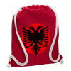 Backpack pouch GYMBAG Red, with pocket (40x48cm) & thick cords