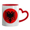 Mug heart red handle, ceramic, 330ml